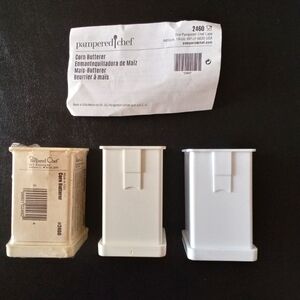 Pampered Chef Corn Butterer Item #2460 Butter Holder Spreader Lot of 3 (1 New)